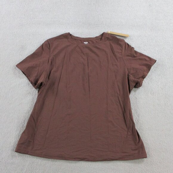 SKIMS Fits Everybody Short Sleeve T Shirt Womens XL Cocoa Brown Stretch NWT - Picture 3 of 10